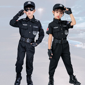 儿童特警服小警察演出服幼儿园男女童小公安表演服小警官角色扮演