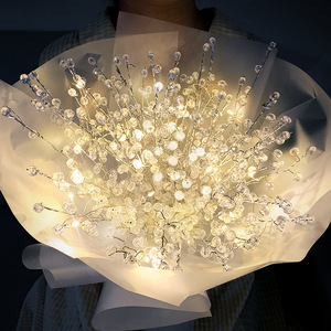 满天星灯串珠花束diy材料包装抖音同款手工制作礼物礼物圣诞节