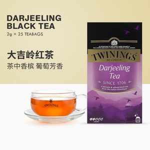 twinings川宁 英国欧式大吉岭红茶25片装 进口袋泡茶红茶包