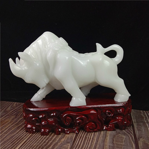 牛工艺品摆件玉石