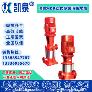 【上海凯泉泵业】XBD-DP立式多级消防水泵 稳压泵组消防认证产品