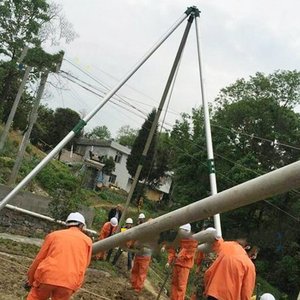 电力加厚铝合金三脚架立杆机扒杆三角架立杆机8-15米10米人字抱杆