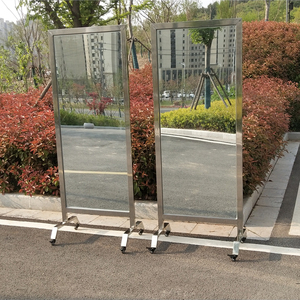 不锈钢仪容仪表镜部队机关大厅全身穿衣移动落地简约警示军正衣镜