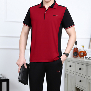 乔丹诺中老年运动套装男夏季361新款短袖运动服中年休闲爸爸夏装