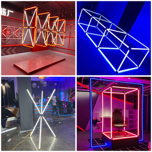 led灯360度发光长条造型拼接吊灯t8彩色定制酒吧霓虹吊线装饰灯管