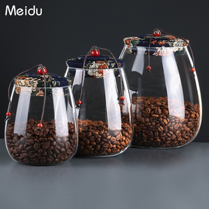 咖啡豆收纳瓶透明玻璃密封罐瓶子带盖大容量茶叶罐杂粮厨房储物罐