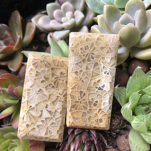 宝悦直播间专拍天然印尼珊瑚玉精品收藏级别万花筒纹手把件方牌