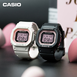 卡西欧表baby-g太阳能六局电波哑光涂层简约小方块bgd-5000-1bpr