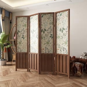 屏风隔断客厅美式欧式实木遮挡玄关卧室家用实木移动遮挡玄关折屏