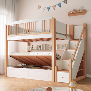 实木母子床上下床多功能成人两层床高低床子母床儿童双层上下铺床
