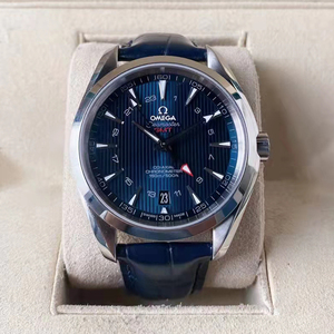 瑞士omega欧米茄海马系列gmt两地时男表43mm皮带自动机械防水手表