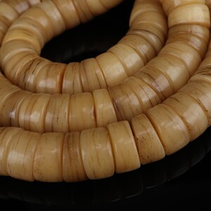 藏传手工打磨精品包浆开片灵骨佛珠念珠108颗足数牦牛骨手串手持