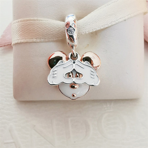 pandora潘多拉官网纯银玫瑰金迪士尼双色米奇米老鼠吊坠780112c01