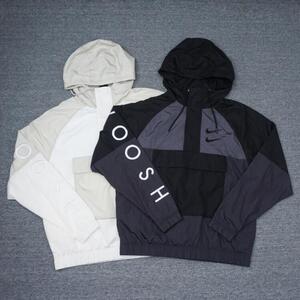 耐克 男子swoosh双钩刺绣半拉链防风连帽休闲外套 dj0477-011/072