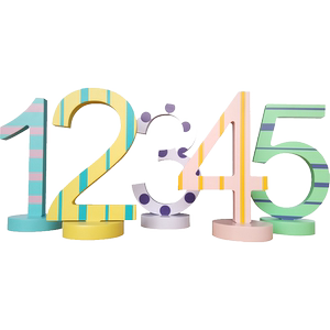 木质12345彩色数字摆件样板房间餐厅商场酒吧软装卖场装饰工艺品