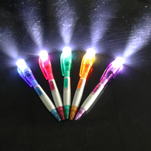 10支创意led发光灯手电筒圆珠笔中学生晚自习书写原子笔文具礼物