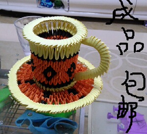 小蜗牛手工三角插创意折纸杯子 成品生日礼品情人礼品学生作业