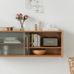 木邻/烟火吊柜墙壁柜电视柜吊柜实木挂墙式悬挂厨房储物柜壁挂柜