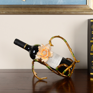 珐琅彩红酒葡萄酒架摆件红酒杯架欧式时尚美式酒具套装酒柜装饰品