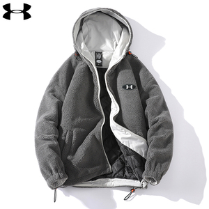 安德玛正棉衣男士冬季新款潮牌男生棉服羊羔绒棉袄子加绒加厚外套