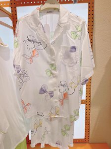 雅黛丽睡衣女夏季短袖丝质薄款套装YJ242058新款ins风夏天家居服
