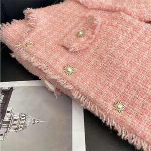 跨年小香风粉色温柔穿搭外套新年衣服女冬季小个子高级感高端气质