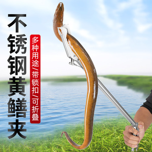 蛇钩钳抓黄鳝不锈钢泥鳅钳子加长夹子防滑工具折叠养蛇勾防蛇神器