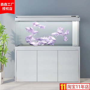 森森鱼缸大型白玻璃客厅小型底滤生态鱼缸新款鱼缸水族箱龙鱼缸