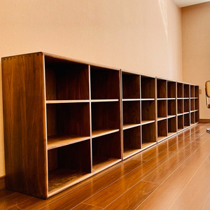 实木落地书架自由组合格子柜书柜矮柜储物展示柜窄置物架30人付款225