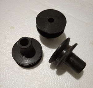 152f汽油机打谷机动力单槽皮带轮内径14-12外径6厘米 配套螺纹轴