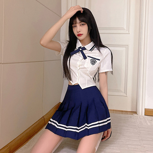 学院风辣妹jk白衬衫百褶裙套装性感夜店女装酒店餐厅服务员工作服