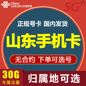 山东青岛济南临沂烟台潍坊联通电话号码卡4G流量畅享通话卡低月租