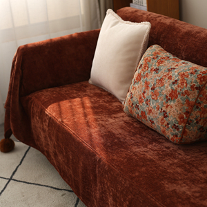 新款沙发盖布巾装饰沙发垫四季通用坐垫子全包套罩红色氛围感喜庆