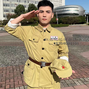 老式志愿军演出服土黄色49式50式抗美援朝军装男女解放军影视服装