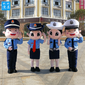 卡通税务员形象成人穿交警人偶服装交通员玩偶服法制安全宣传娃娃