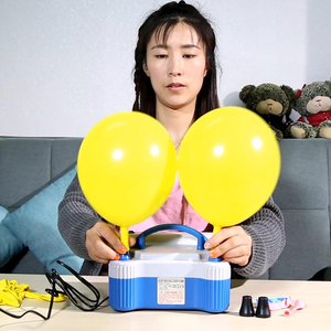 气球蓝白气泵电动打气筒吹气球充气泵充气机气球气球充气打气机