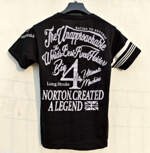 英国norton诺顿摩托机车复古t恤夏季哈雷凯旋咖啡骑士刺绣日本线