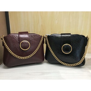 搭扣包包女复古链条