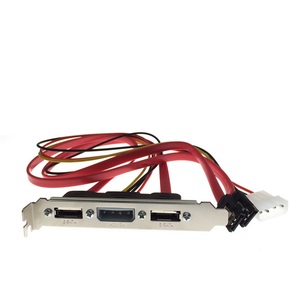 PCI电脑主机扩展双口ESATA挡板线D4针电源口SATA转ESATA带大4pin