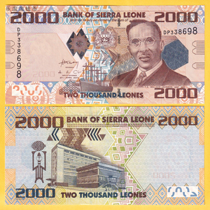 【非洲】全新unc 塞拉利昂2000利昂纸币 外国钱币 2010年