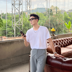 jy轻熟男装 天丝绒环保纤维素纯色t恤