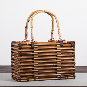 日式竹包手工棕竹包 竹编包 收纳包手提包 香具茶道茶具包 竹包包