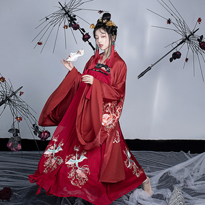 汉服女【凤凰于飞】唐制齐胸重工刺绣大袖衫齐腰襦裙情侣款