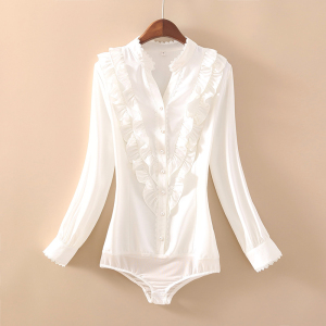 连裆衬衫女连体