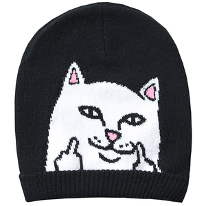 美国潮牌RIPNDIP中指猫针织帽保暖冷帽包耳朵毛线帽纯色简单经典
