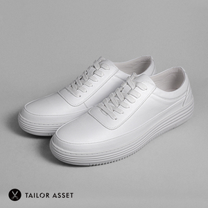 Tailor Asset MW高端纯牛皮小白鞋头层全皮休闲男鞋 免系磁力鞋带