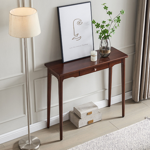 全实木玄关桌现代玄关台简约长条桌装饰边桌走廊艺术条案轻奢供桌