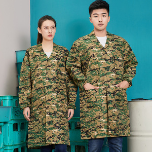 春夏季迷彩大褂工作服加长加肥男女罩衣防尘仓库干活劳保服装定制