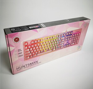 razer雷蛇 猎魂光蛛精英版rgb光轴线性电脑粉晶女生游戏机械键盘