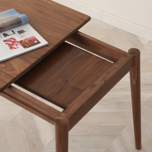 北美黑胡桃木伸缩餐桌全实木北欧长方形抽拉饭桌多功能小户型家具